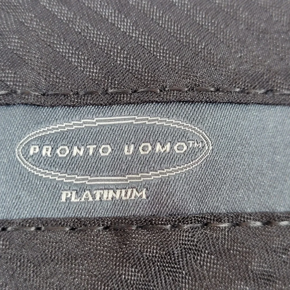 Pronto‎ Uomo Dress Pants Mens 38 Black Excellent 100% Wool Platinum Trousers